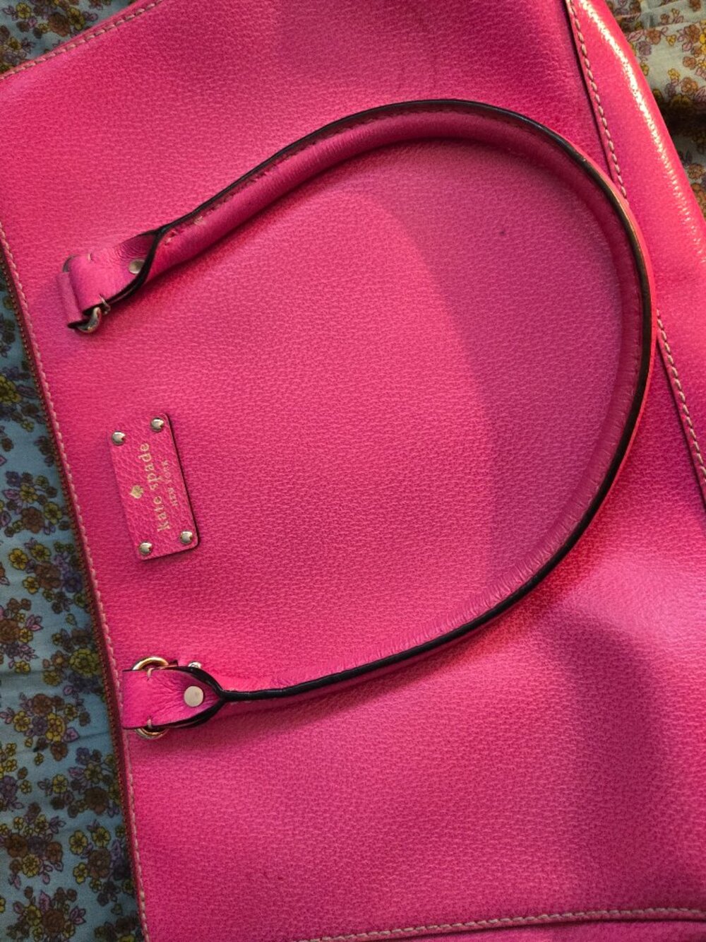 Kate Spade large pink leather handbag, shoulder straps NWOT